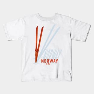 Norway Vintage ski poster Kids T-Shirt